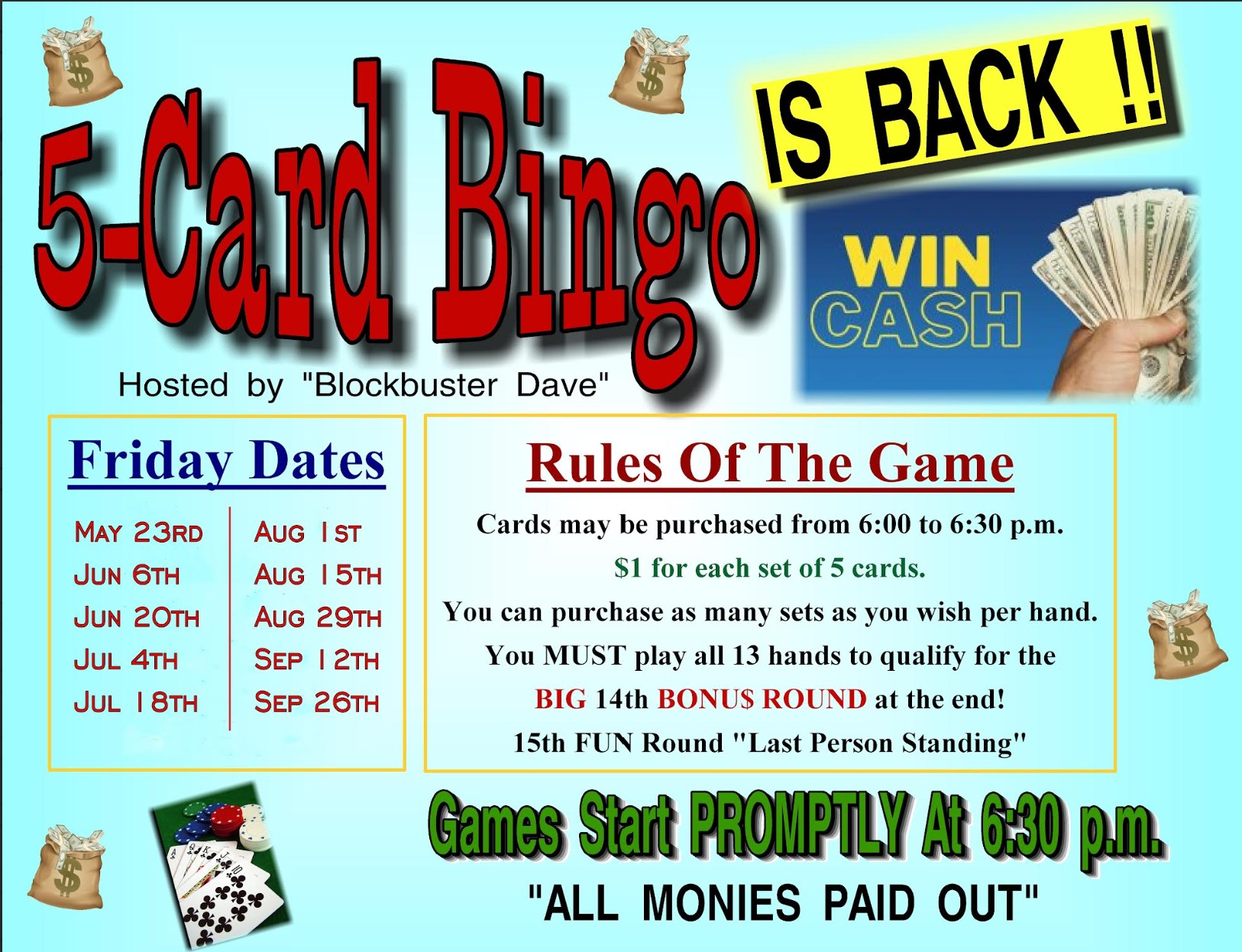 5 Card Bingo Poster